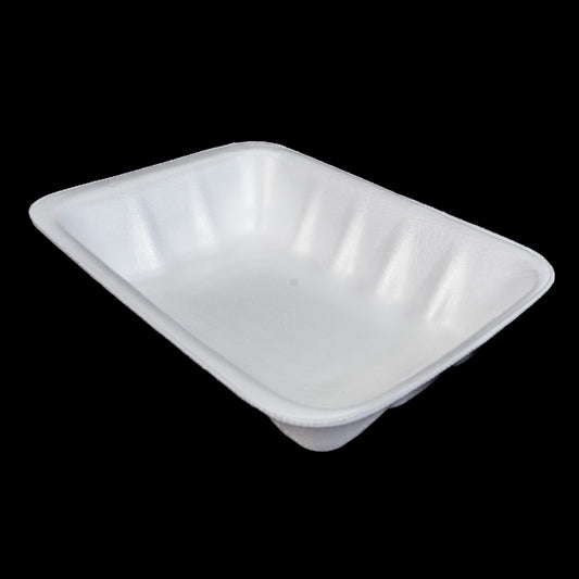 Foam Meat Tray White 42P 8 1/4" x 5 3/8" x 1 3/4" - 400/Case