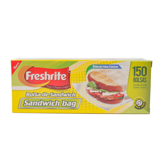 Freshrite Sandwich 6 1/4 in x 5 1/2 in Fold Top Plastic Bags 24/150 pcs