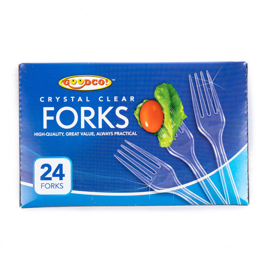 Goodco Crystal Clear Plastic Forks (Tenedores)
