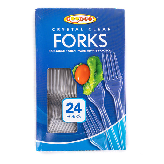 Goodco Crystal Clear Plastic Forks (Tenedores)