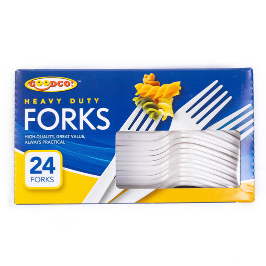 GoodCo Heavy Duty White Good Plastics Forks