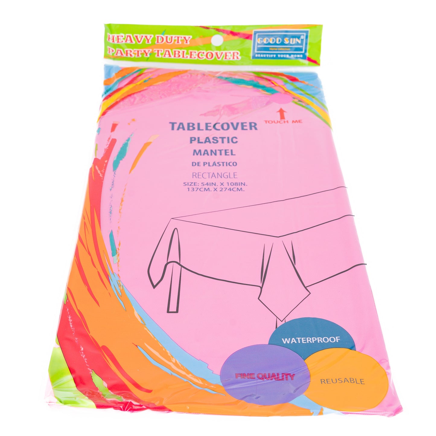 Good Sun Fuschia Pink Party Plastic Tablecover 54"x108" 48/CT