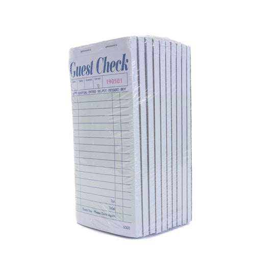 Guest Check Carbonless 2 part Booked Green 10 Books G3632