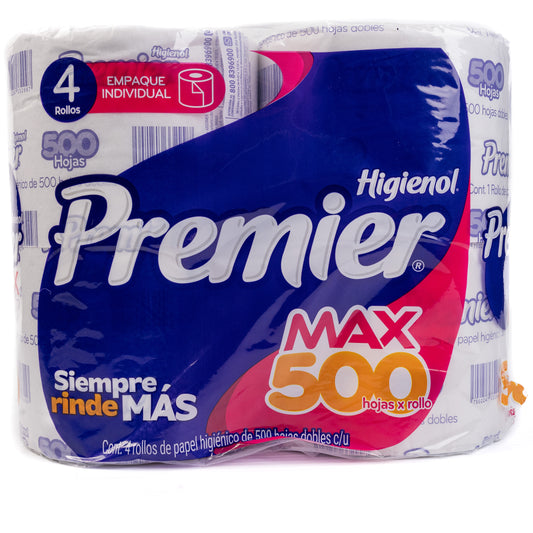 Premier Max Mega Roll Toilet Paper Sheets Papel De Baño 500 10/4rls