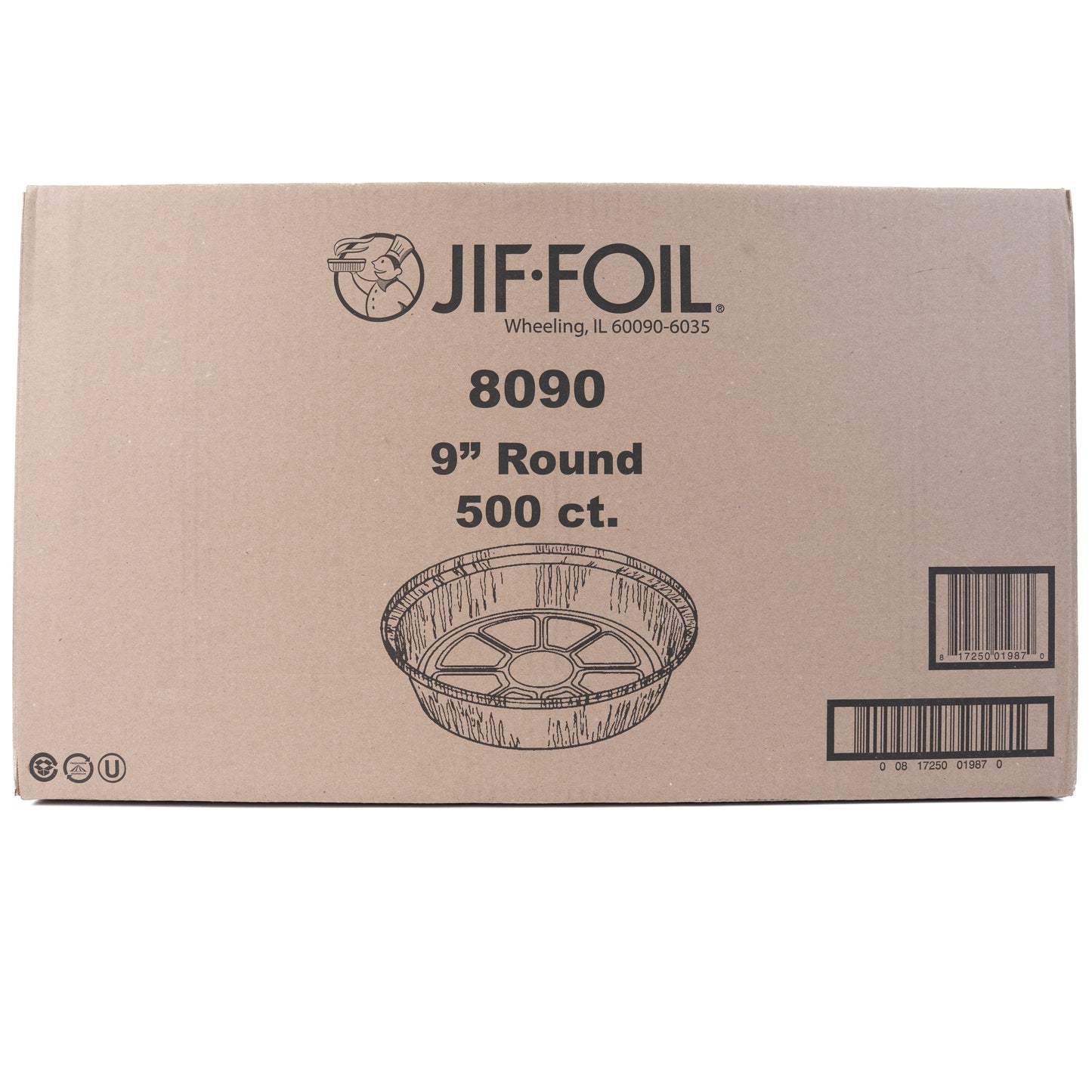 JIF FOIL 8090 Alum Cont 9" Round 500ct