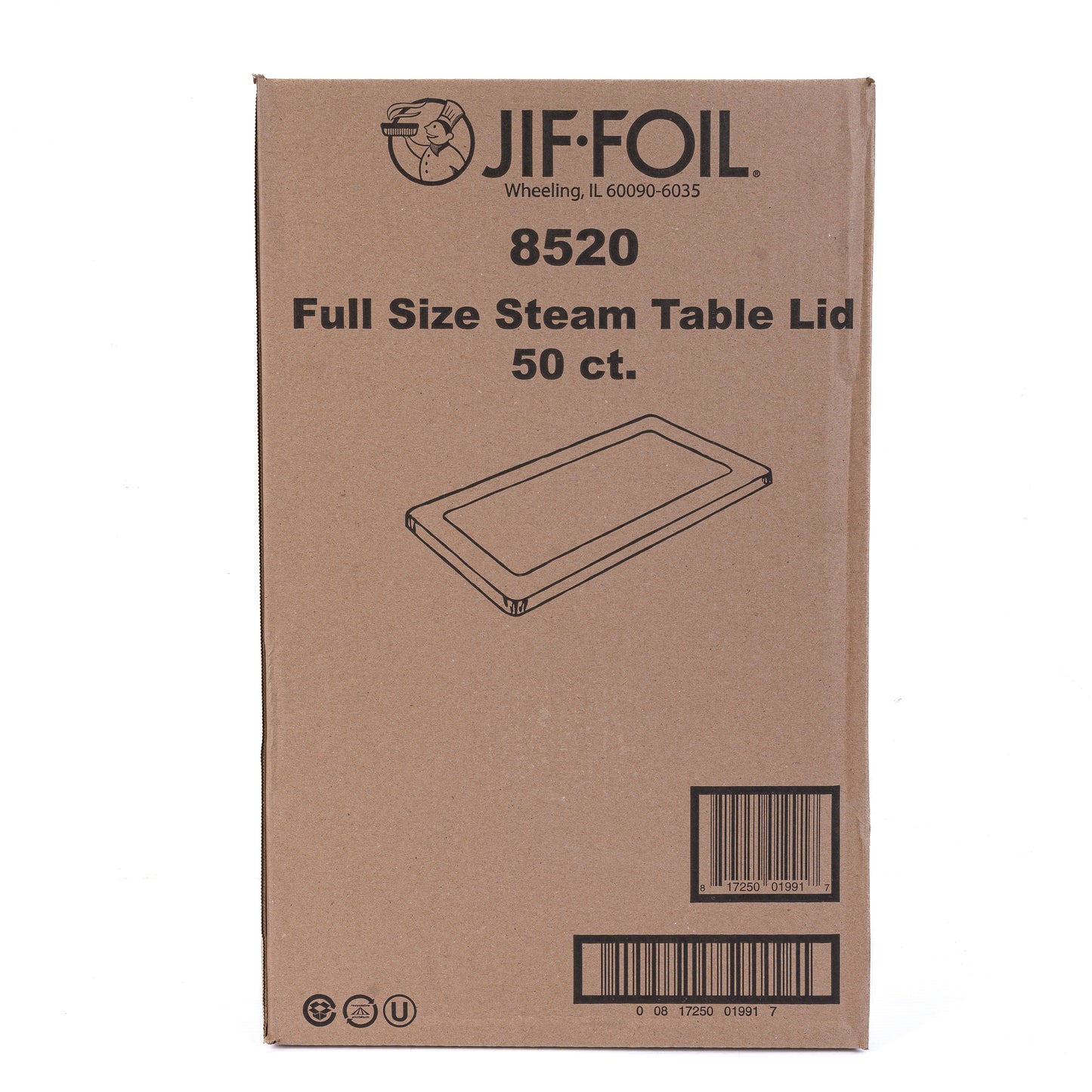JIF FOIL 8520 Full Size Steam Table Lid 50ct