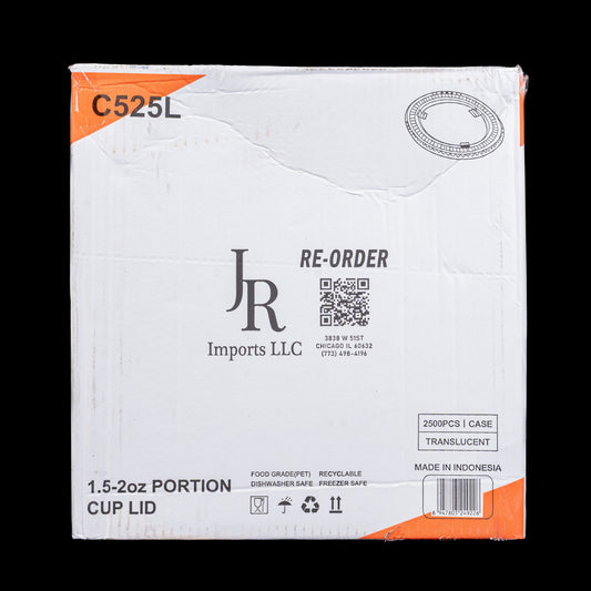 JR Imports 1.5-2oz Portion Cup Lid Translucent 2500 pcs / Case