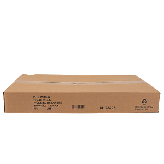 JR Imports 11 X 18 + 4 B.G. Wicketed Bread Bag 250/Wicket 1000pcs