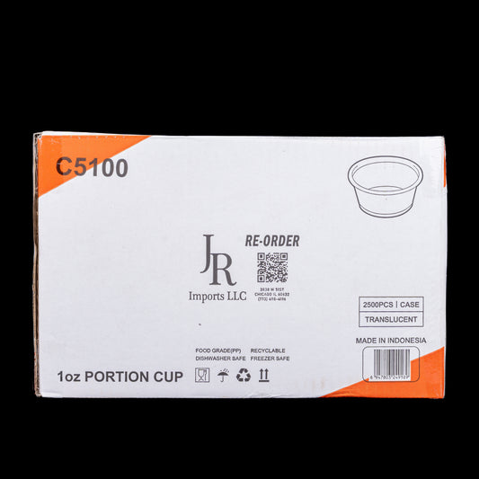 JR Imports 1oz Portion Cup C5100 Translucent 2500 pcs / Case