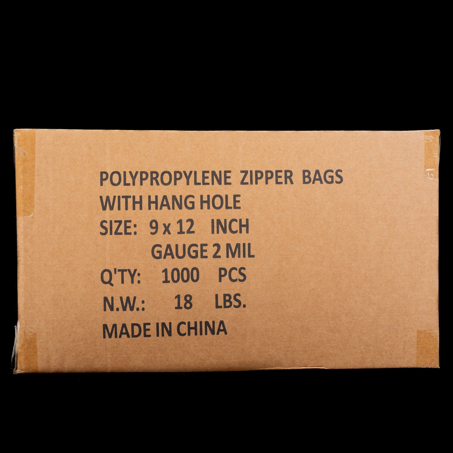 JR Imports 9X12 Polypropylene Zipper Bags with Hang Hole 2Mil / 1000pcs