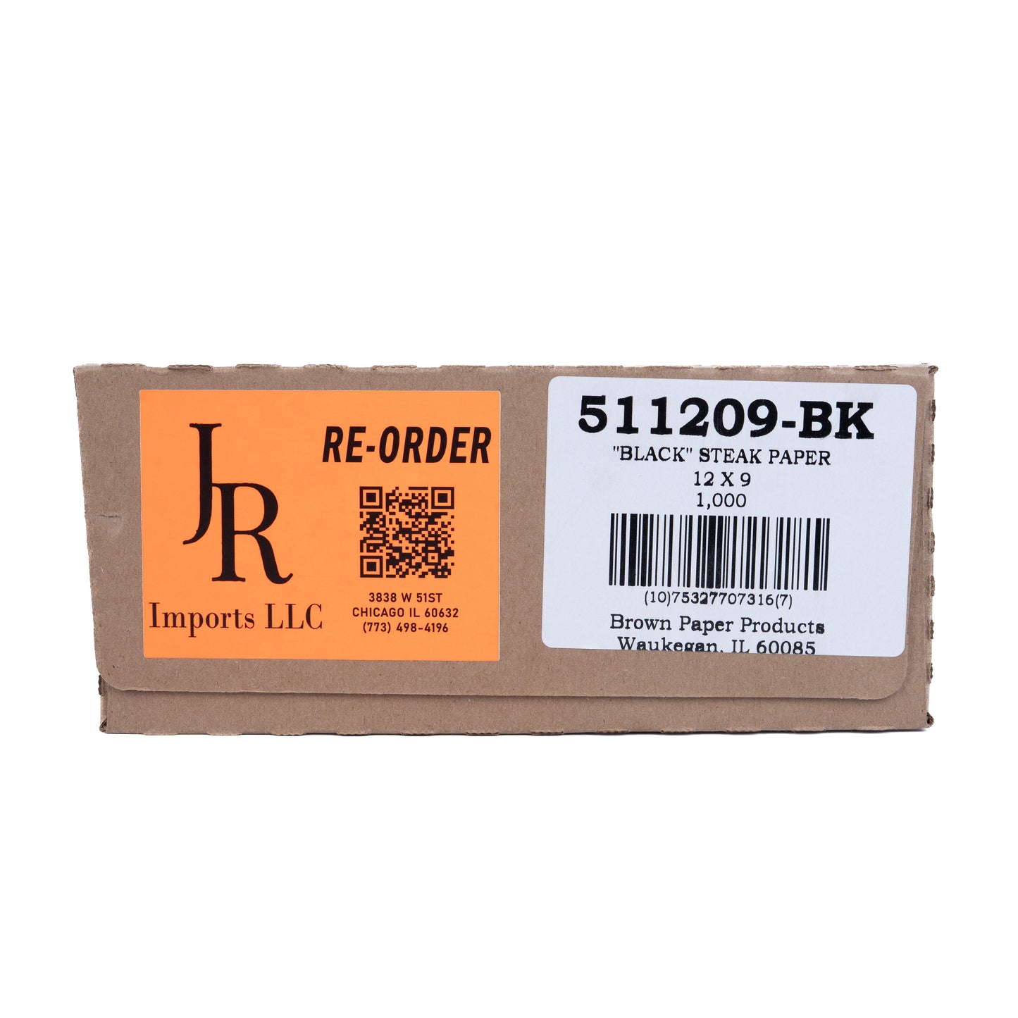 Brown Steak Paper Black Steak Paper 9X12 1000 Sheets 511209-BK