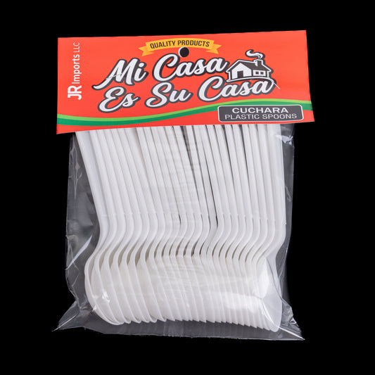 JR Imports Mi Casa Es Su Casa White Plastic Soupspoons 24ct