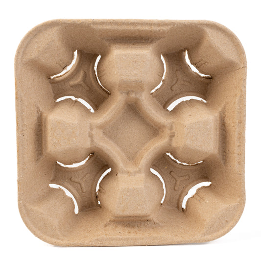 JR Imports Pulp Fiber 4 Cup Carrier (Corrugado)300ct