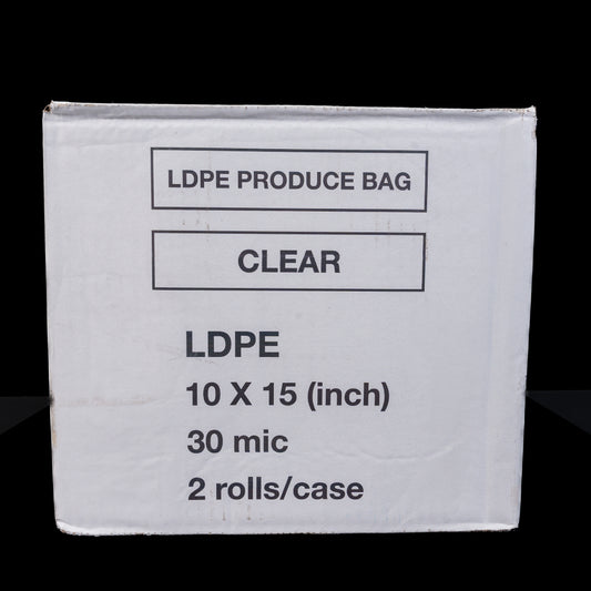 LDPE Produce Bag Clear 10X15 30mics 2 Rolls/Cs