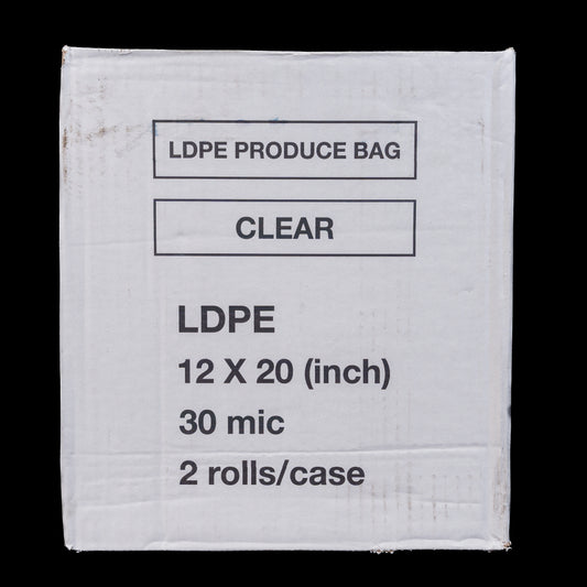 LDPE Produce Bag 12X20 Clear 30mics 2 Rolls/Cs