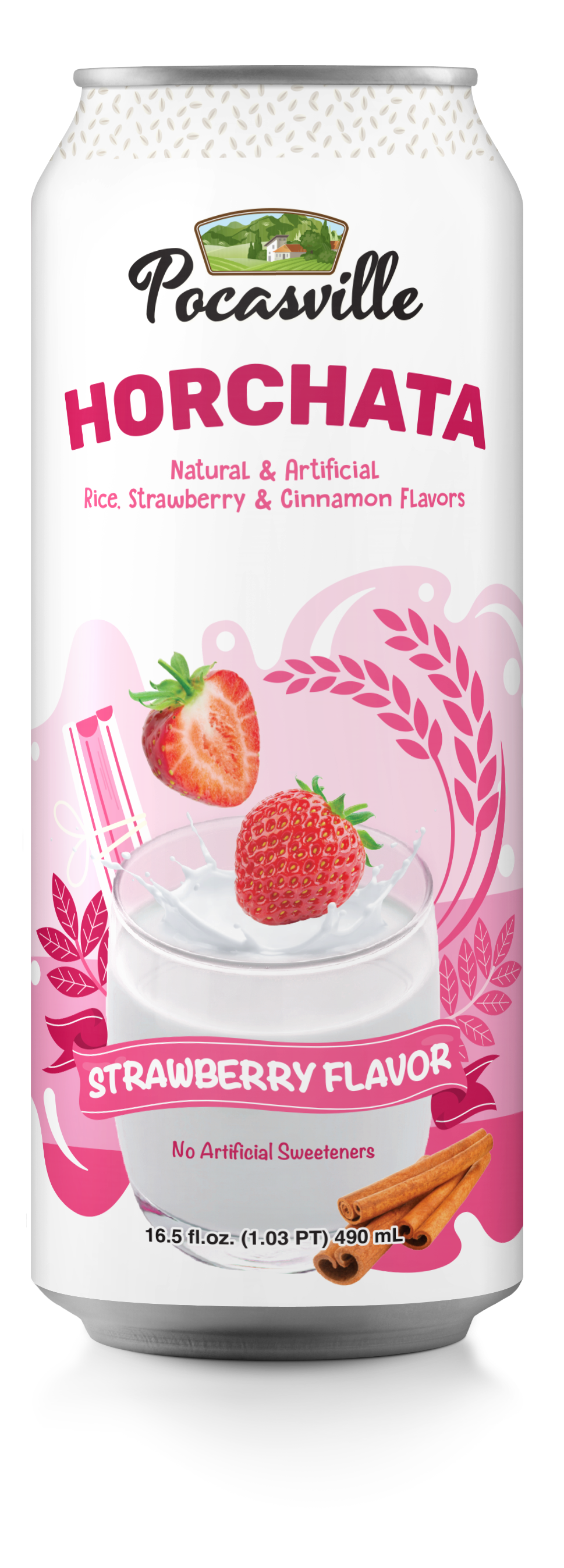 Pocasville Horchata Strawberry Cinnamon 490ml