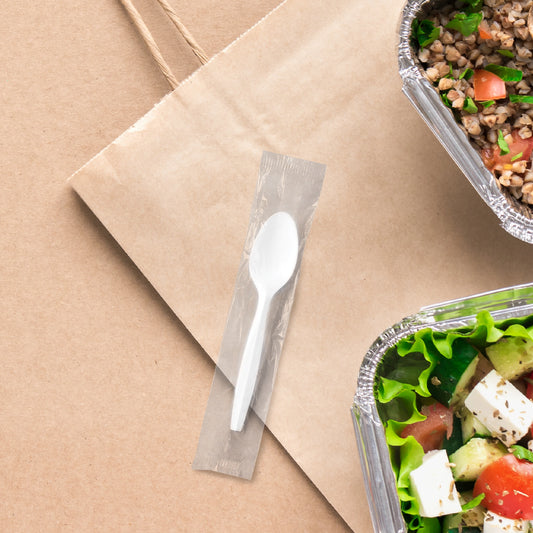 Medium Weight PP Individually Wrapped Teaspoon White-1000