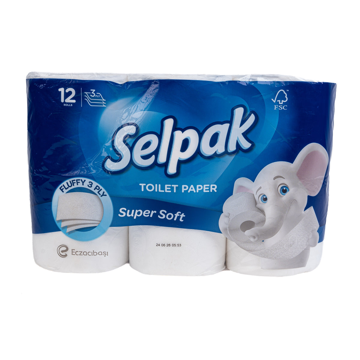 Selpak Super Soft Toilet Paper Fluffy 3 PLY Super Soft 4/12 RLS