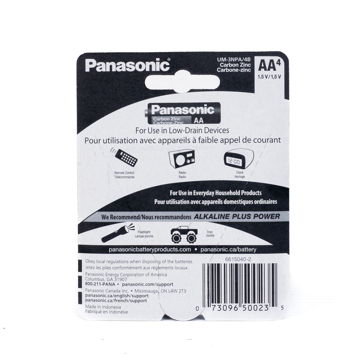 Panasonic Super Duty Batteries UM 3NPA 4B Size AA x12ct