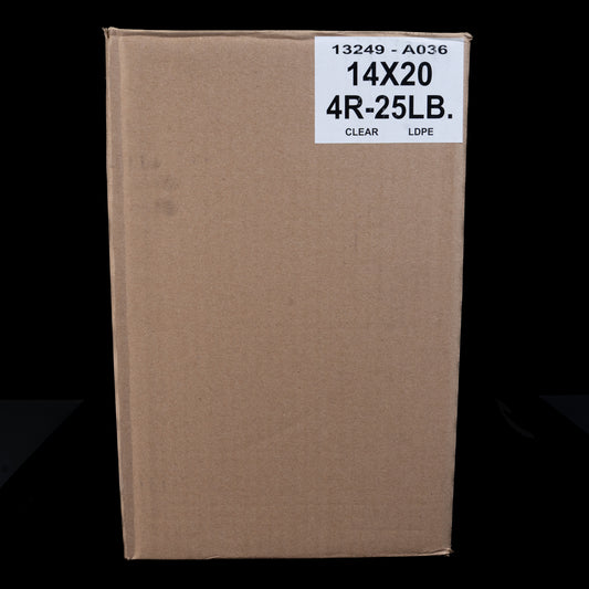 Produce Bag 14X20 Clear LDPE 4/Rolls 25 Lbs