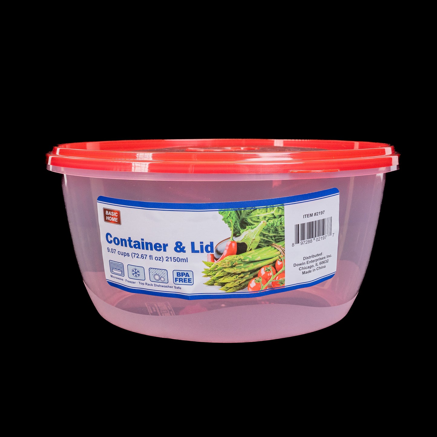 Plastic Food Round Container Xtralarge 72.67 Fl Oz Tupper Rojo