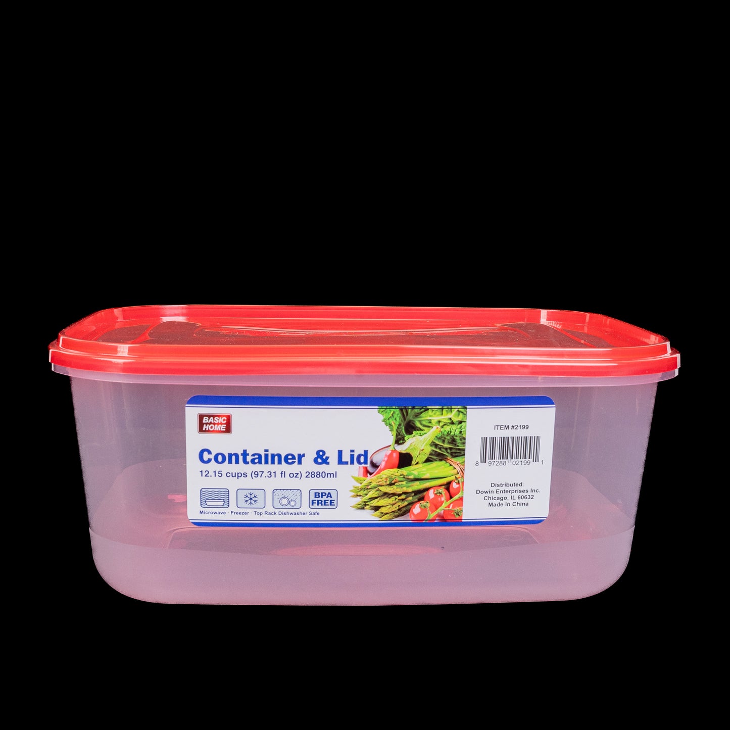 Plastic Food Rectangular Container Xtralarge 97.31 Fl Oz Tupper Rojo