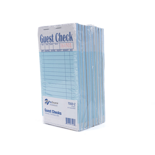 Guest Check Carbonless 2 part Booked Green 10 Books G7000