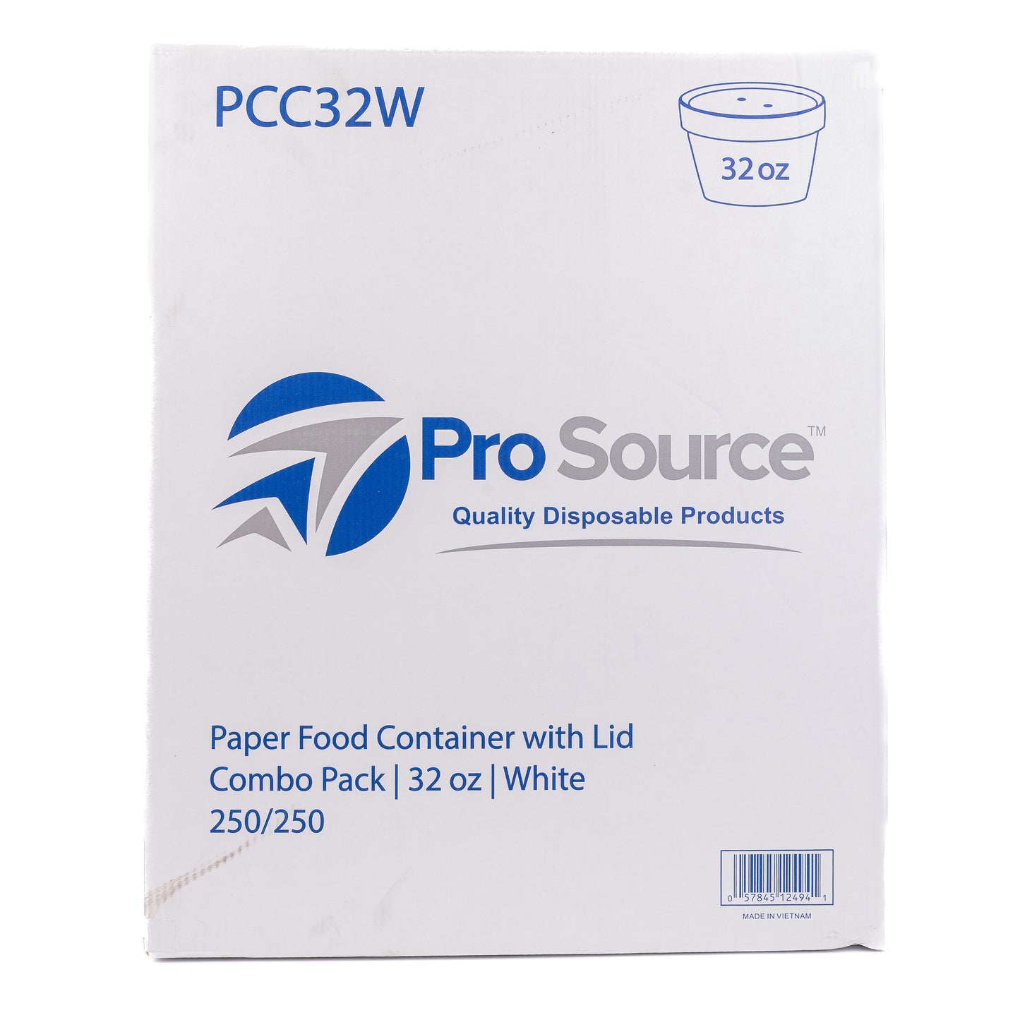 Food Container With Lid Combo Pack 32oz White 250/250