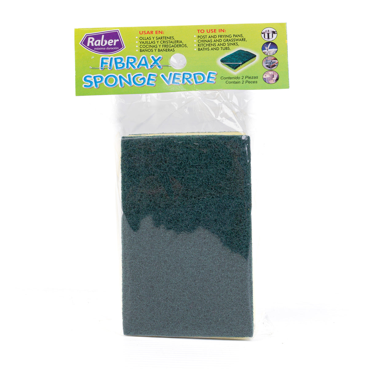 Green Kit Raber Raber Fibrax Sponge Green/Yellow 2pcs – JR Imports LLC