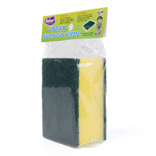 Raber Fibrax Sponge Green/Yellow 2pcs