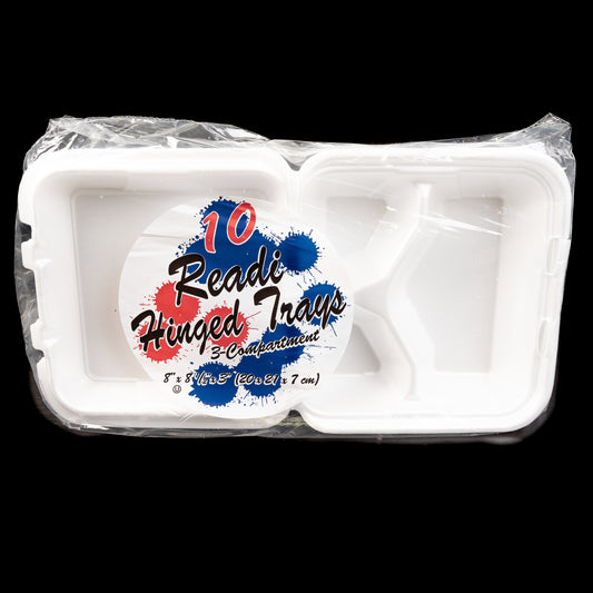 Readi Hinged Trays 3 Compartment 20X10