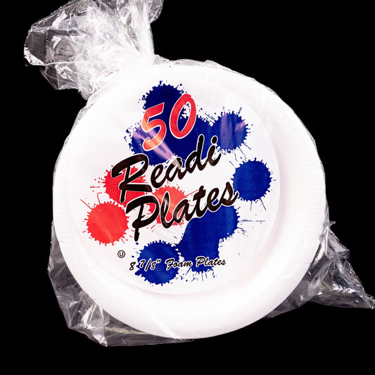Readi White Foam Plates 8 8/7" Plates 12X50