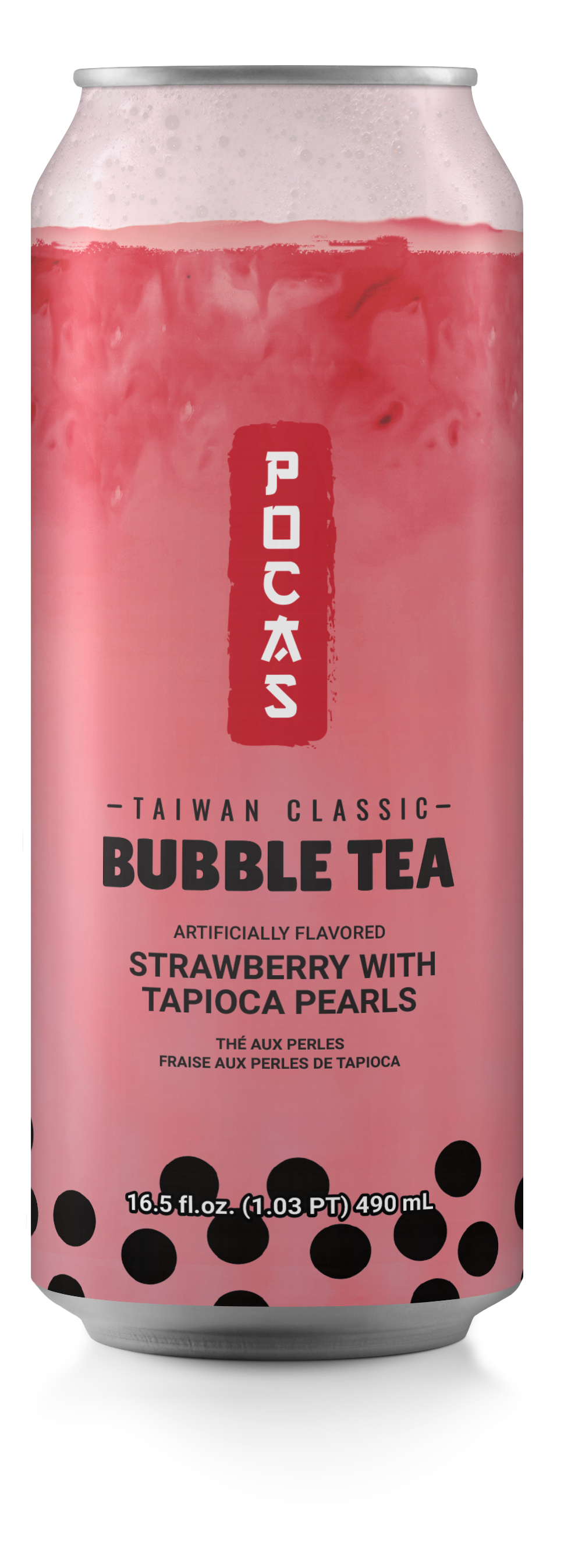 POCAS Bubble Tea Strawberry Tapioca Pearls 490ml