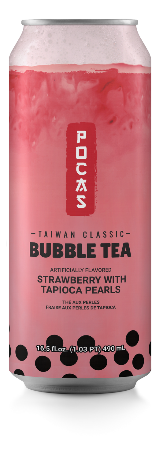 POCAS Bubble Tea Strawberry Tapioca Pearls 490ml