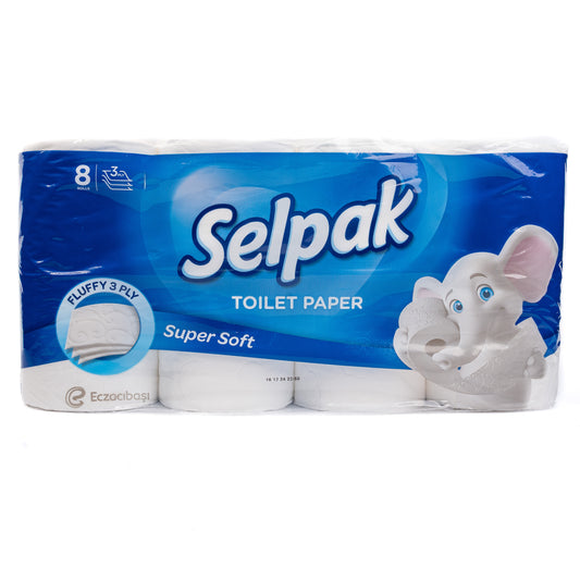Selpak Super Soft Toilet Paper Fluffy 3 Ply Papel De Baño 6/8rls