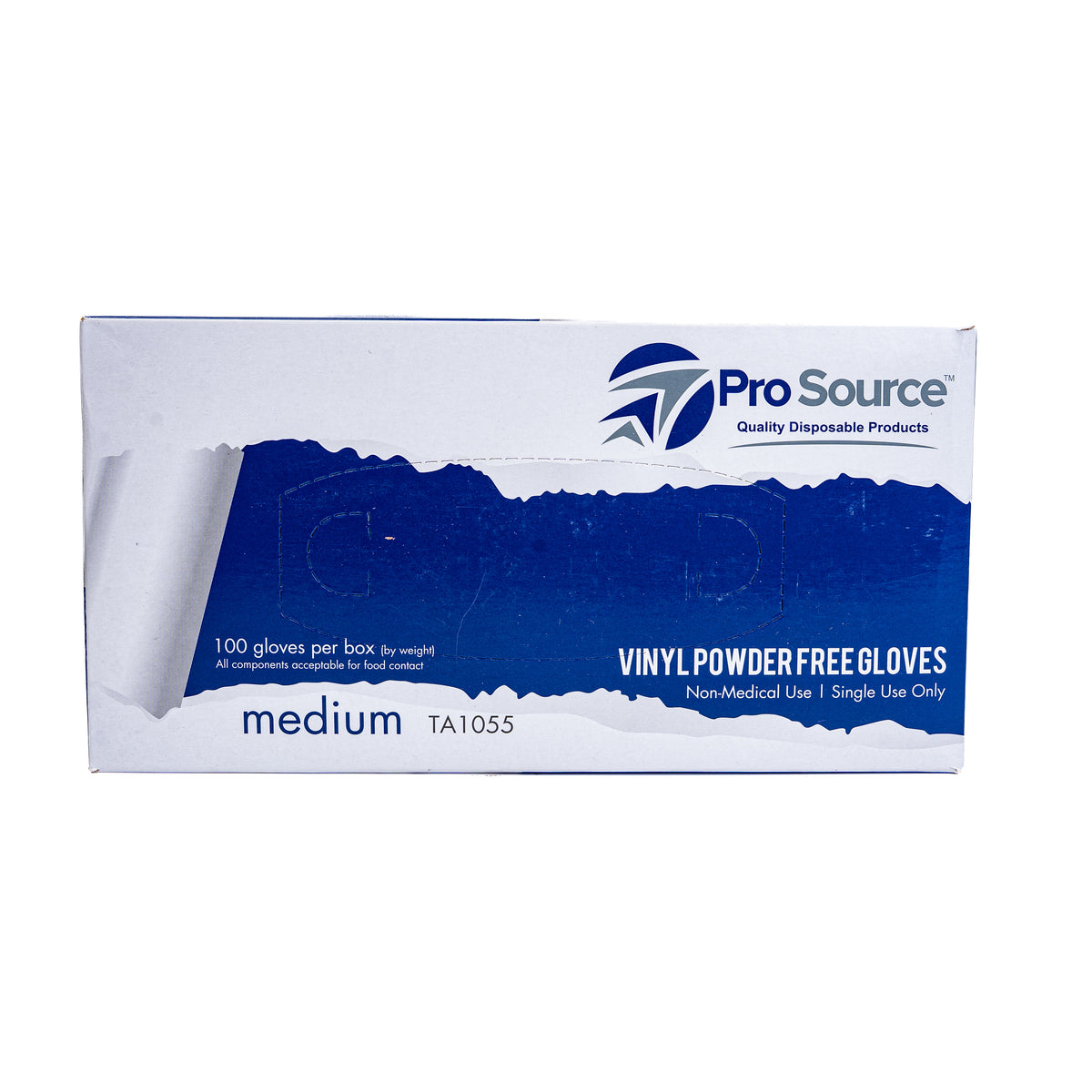 Pro Source White Vinyl Powder Free Gloves Medium 10/100 CT