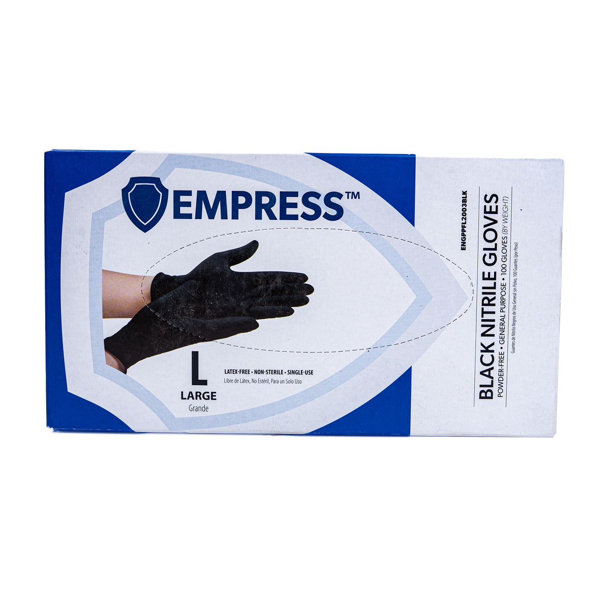 Empress Black Nitrile Gloves Large 10/100 CT