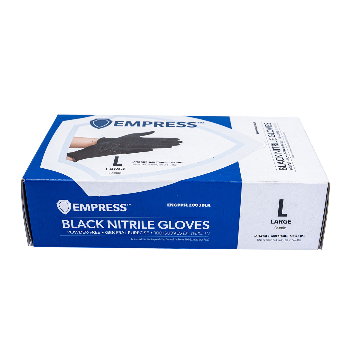 Empress Black Nitrile Gloves Large 10/100 CT