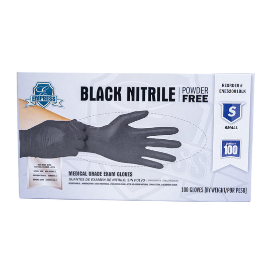 Empress Black Nitrile Gloves Small 10/100 CT