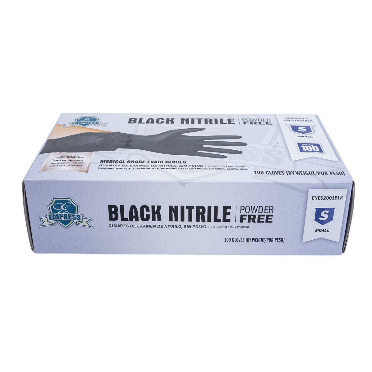Empress Black Nitrile Gloves Small 10/100 CT