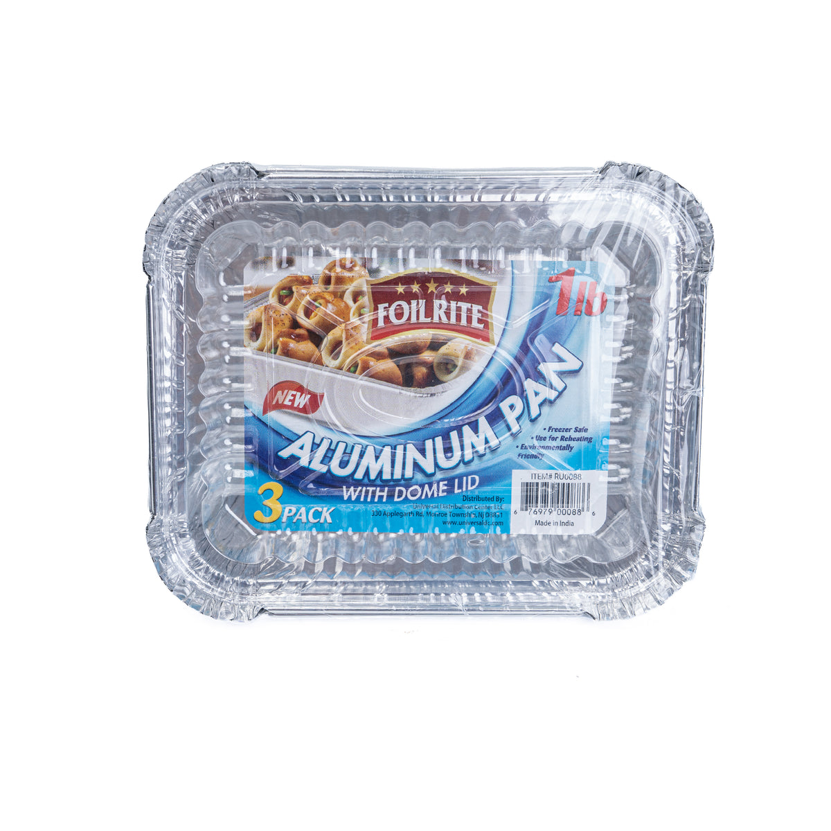 Aluminum Pan with dome lid 1lb 36/3-pack
