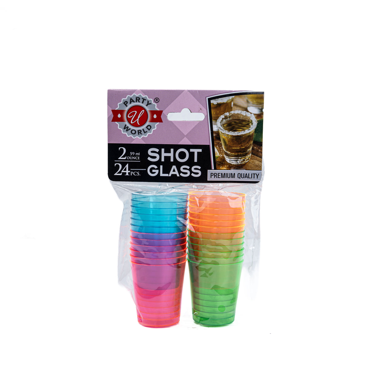 Party World Plastic Shot Glass 2oz/24pcs
