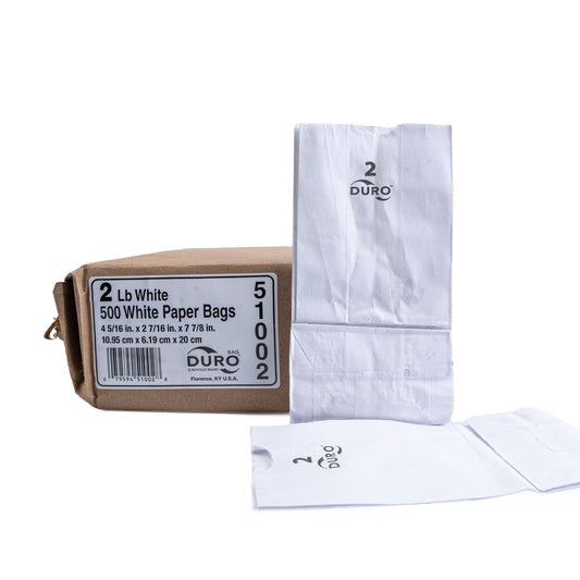 Duro 2 LB White Paper bags 500ct 51002