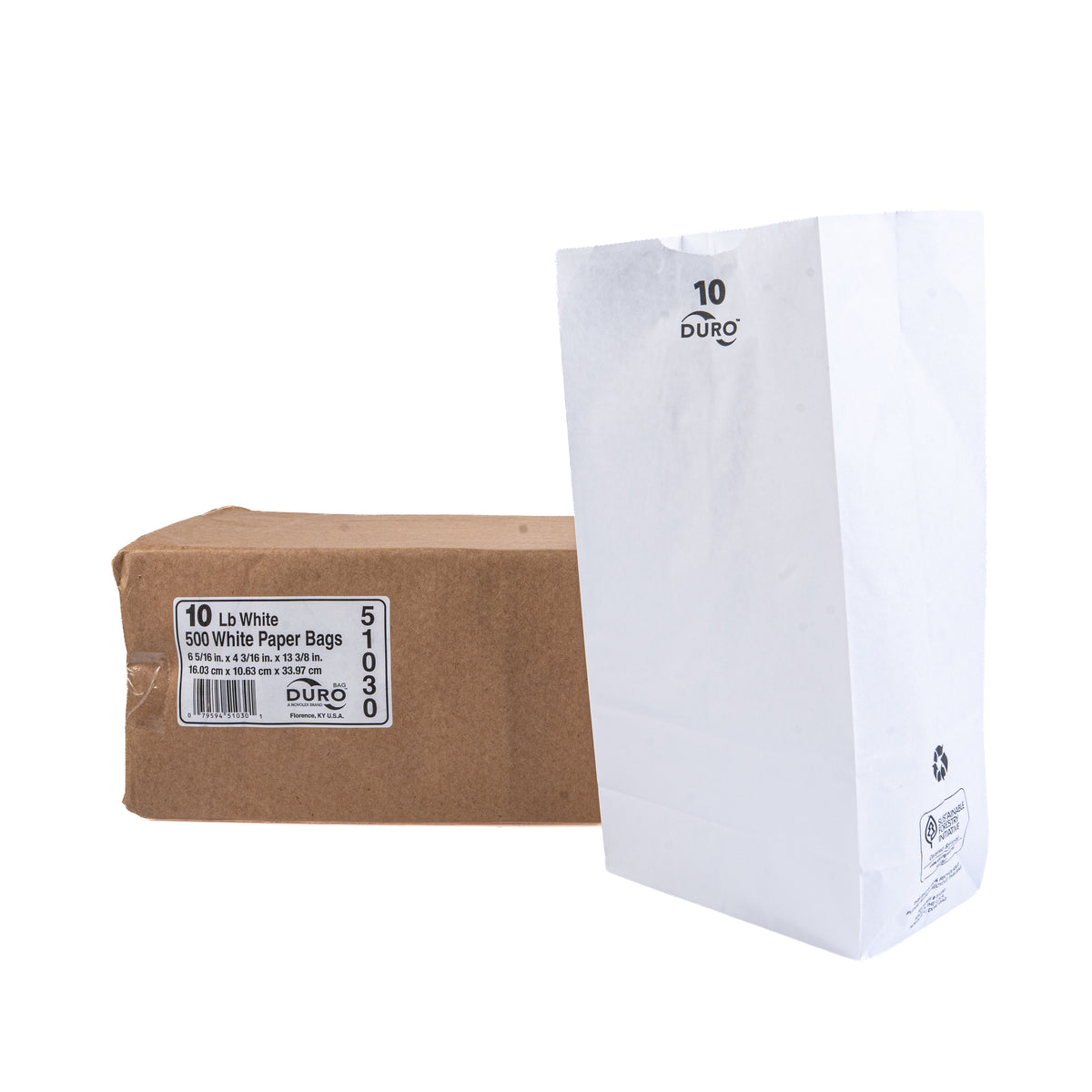 Duro 10 LB White Paper bags 500ct 51030