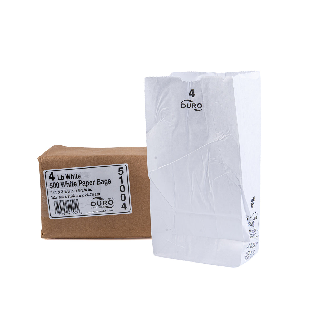 Duro 4 LB White Paper bags 500ct 51004