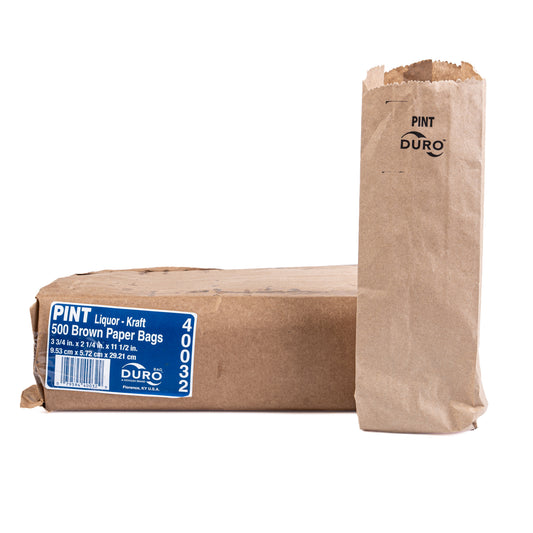 Duro Pint Liquor Kraft FSC Brown Paper Bags 500 40032