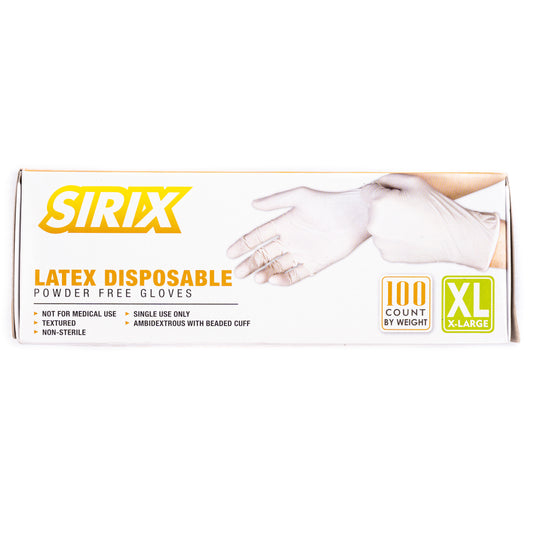 Sirix White Latex Disposable Powder Free Gloves