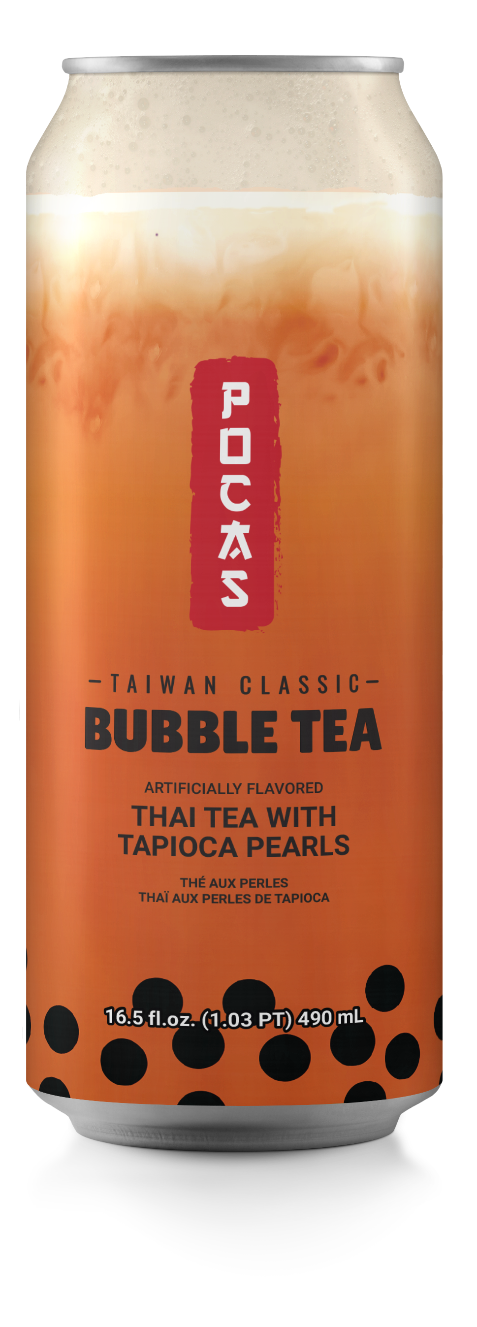 POCAS Bubble Tea Thai Tea Tapioca Pearls 490ml