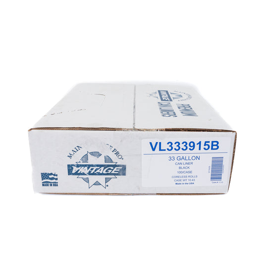 Vintage Can Liner Black 33 Gal 100 Case