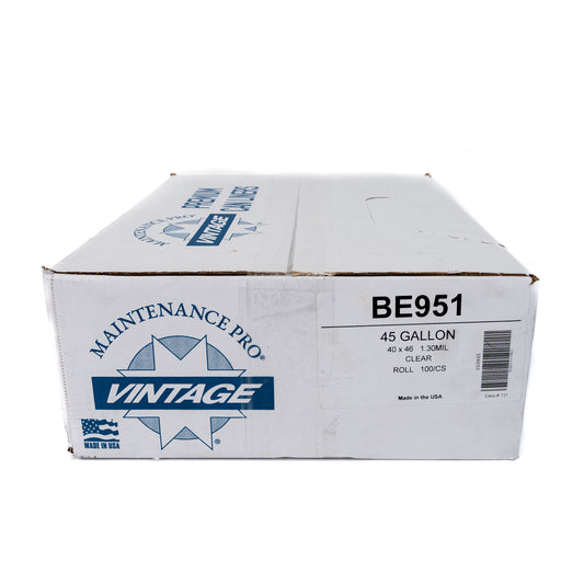 Vintage LLPDE Can Liner Clear 45 Gal 100 Case